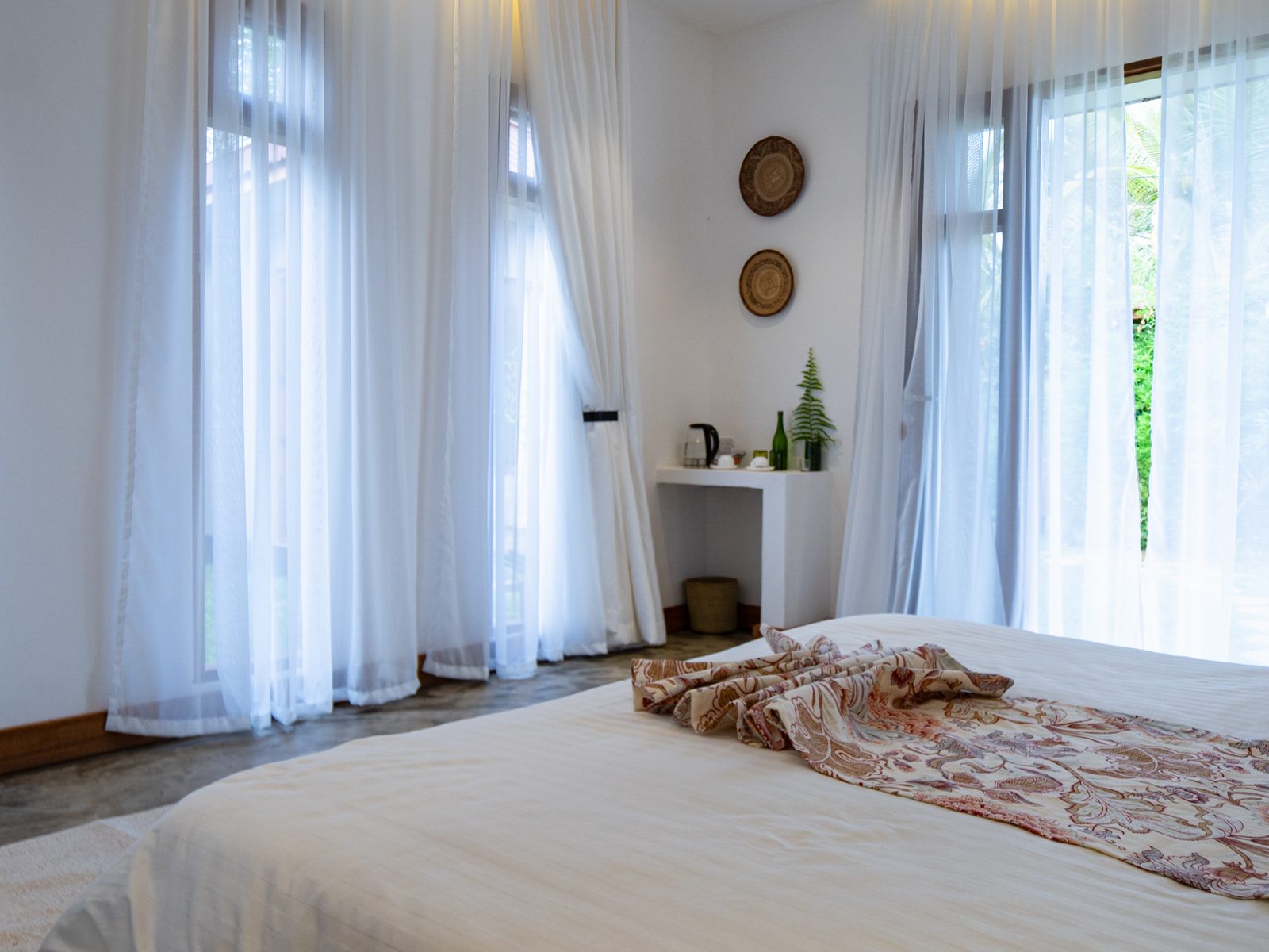 A guest suite prepared for arrival